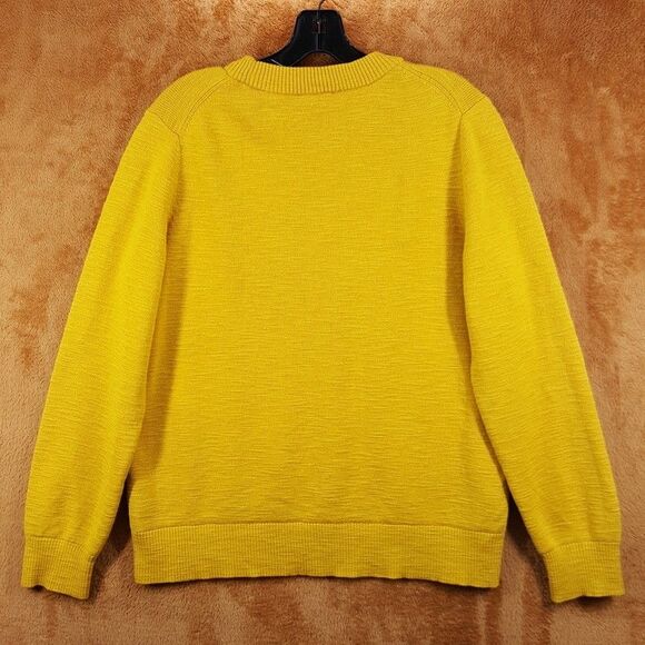 COS Sweater Womens Large Mustard Yellow Pullover Crew Wool Blend - Picture 3 of 7